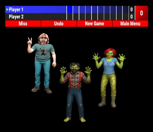 Zombie survival axe game with animated characters